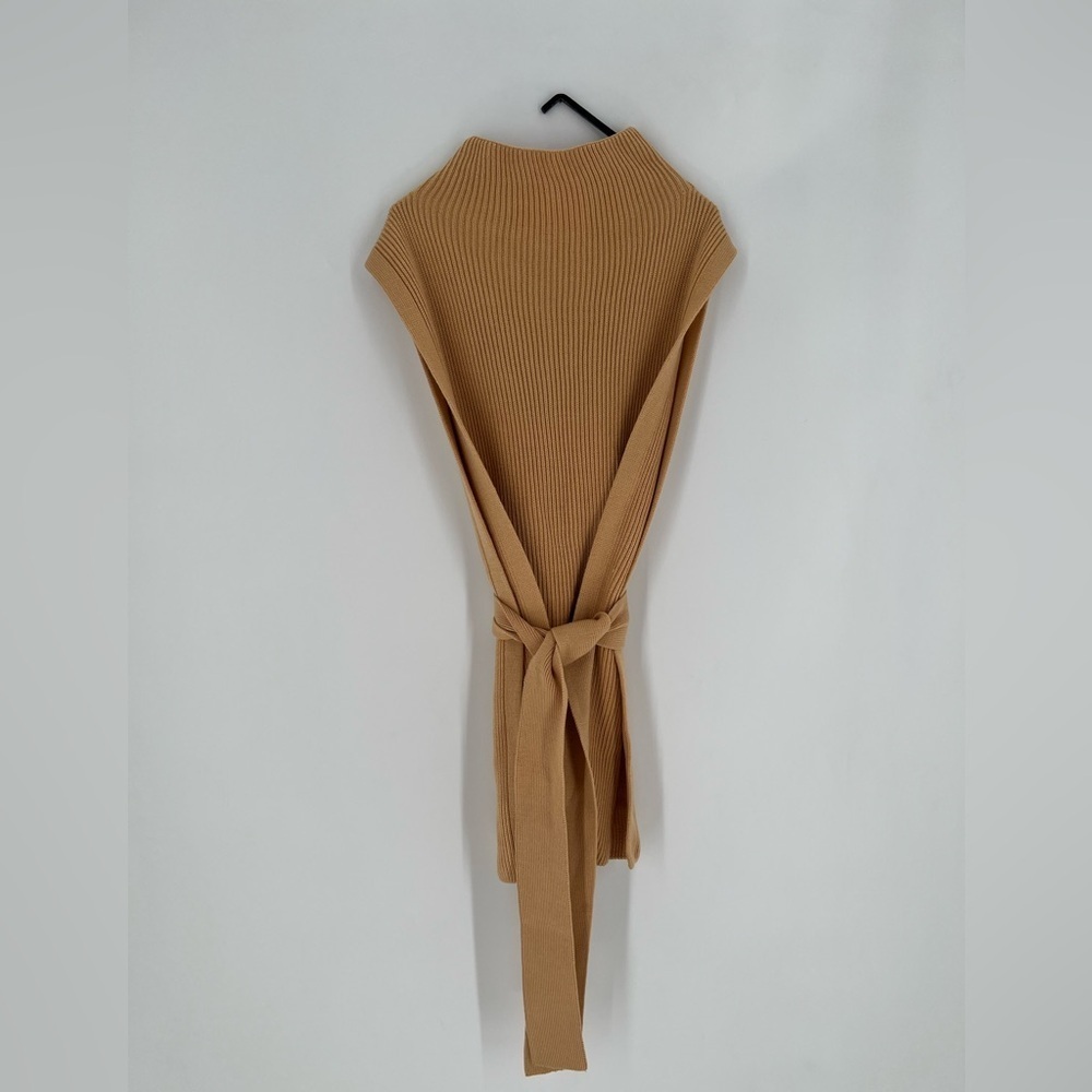 Cos Wool Blend Tabard Knitted Belted Vest